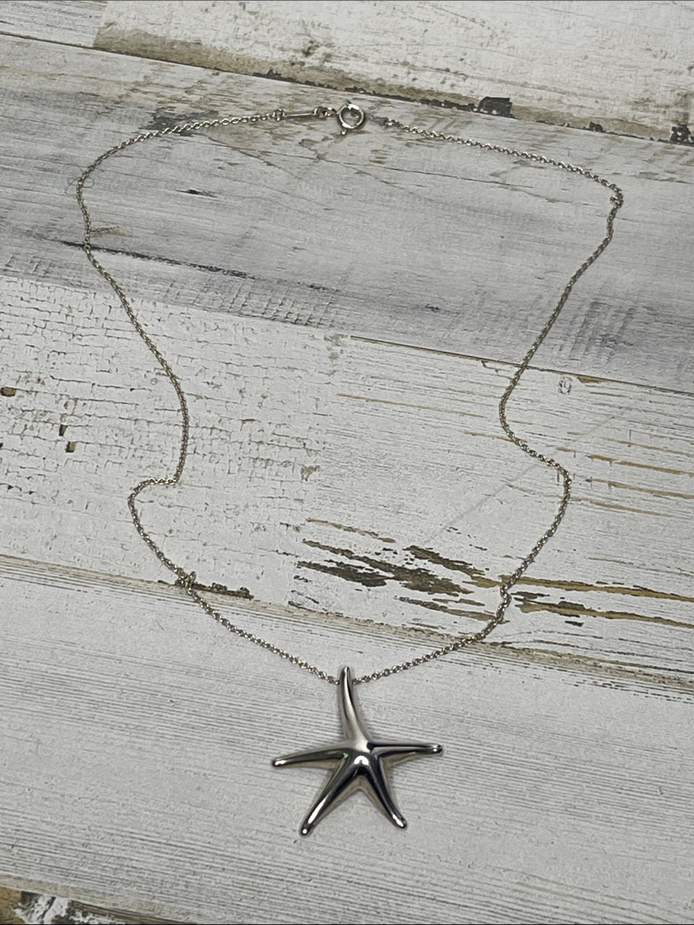 Tiffany & Co Elsa Peretti Starfish Pendant Necklace Sterling Silver 16” - Picture 5 of 8